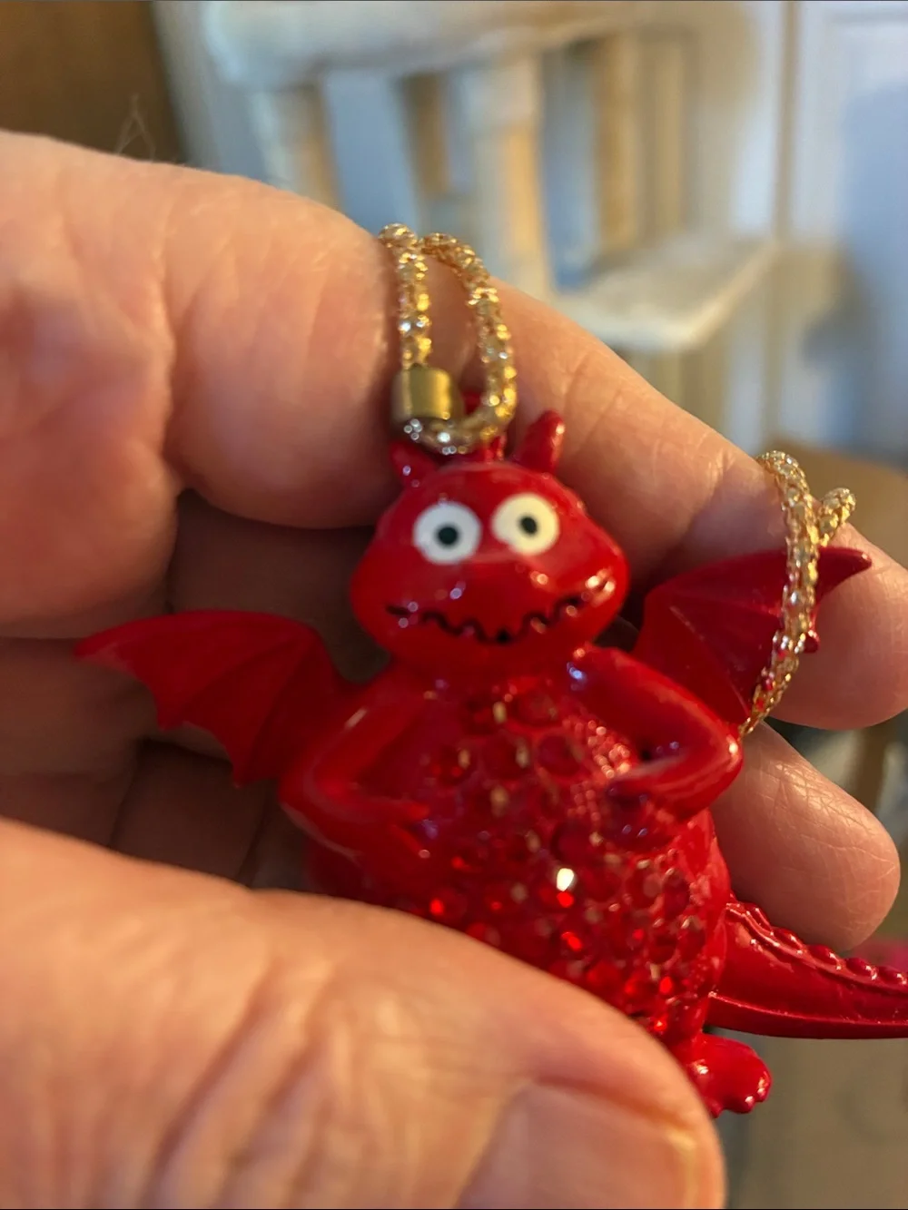 Red Dragon Crystal Pendant Necklace
